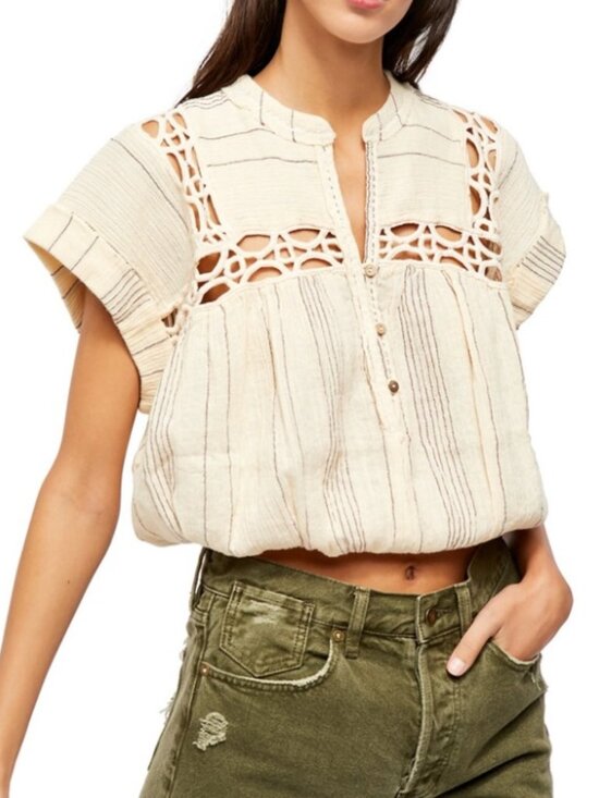 Free People Tops - Free People Cedar Lace Pullover Top